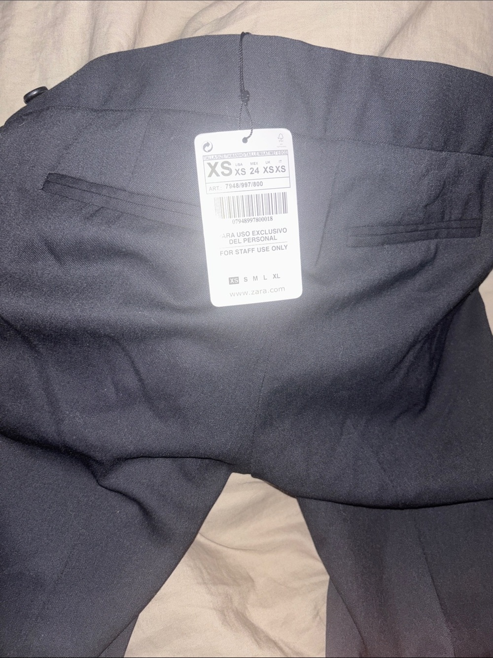 Zara maternity Black Tailored Dress Pants with Rear Welt Pockets
